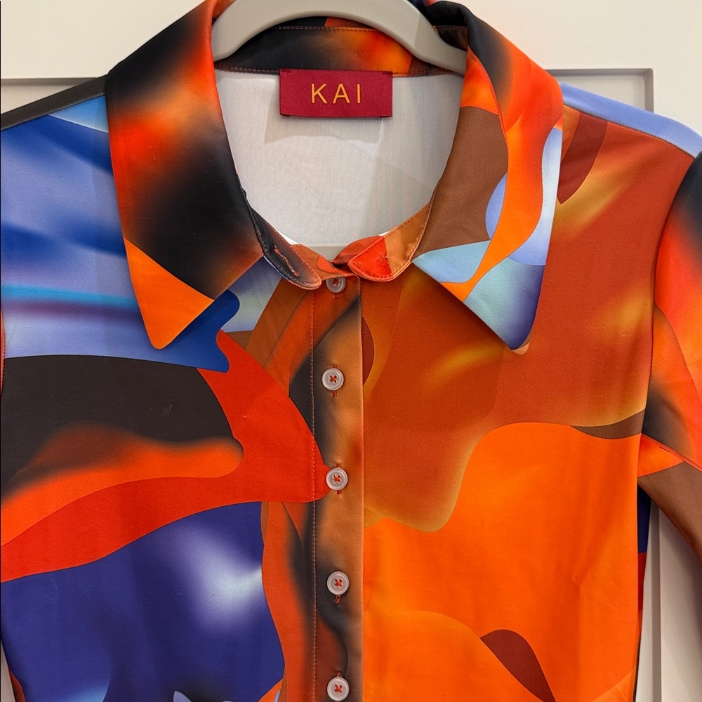 KAI Abstract Multi-Color Button-Down Shirt - Picture 2 of 9
